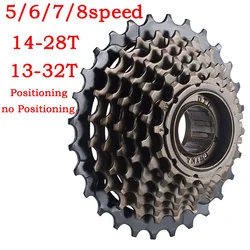 MTB Freewheel 5/6/7/8 28T 32T Speed Folding Road Bike Rotary positioning Variable Speed Gear 34mm Inch Thread Stainless Parts