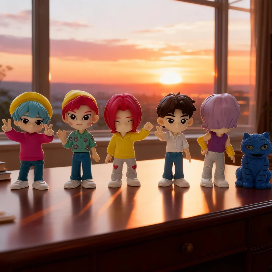 2025 novo em estoque caça monstro k-pop caça monstro modelo artesanal caixa cega na moda boneca decoração de mesa ornamento presente do festival