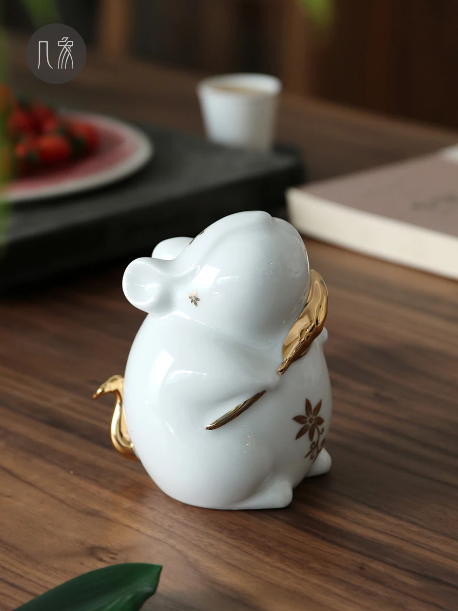 

Original Cerc Rat Sculpture Modern Luxury Desktop Crtwork New Chinese Sle Creative Home Decoration Zodiac Animal Artwork
