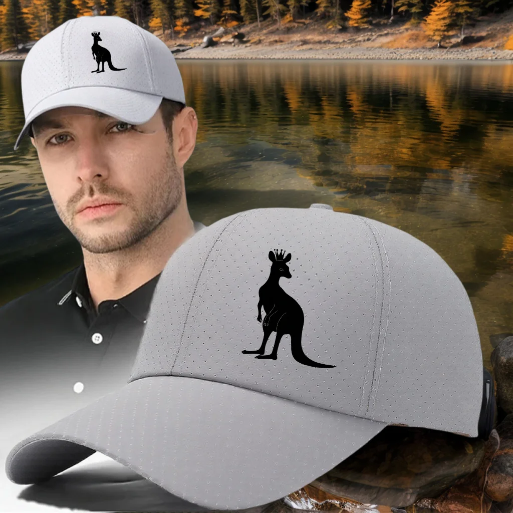 قبعة سائق الشاحنة Goodvery Crown Kangaroo المطبوعة - قبعة بوليستر خفيفة الوزن وجيدة التهوية مع قبعات الكنغر الكنغر، أغطية رأس متينة #2