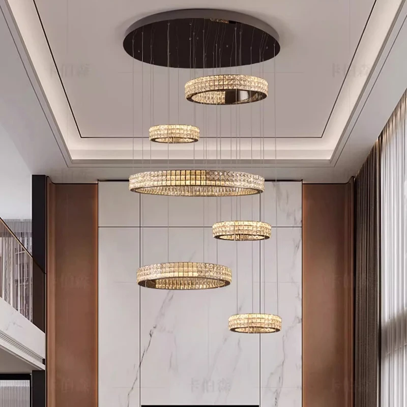 Simple and artistic modern home decoration lighting fixtures, staircase chandeliers, living room chandeliers, indoor lighting