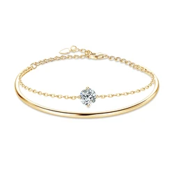 IOGOU Double Layered 6.5mm 1.0ct Moissanite Bangle Bracelet Silver 925 Sterling Chain Certified Fine Jewelry Christmas Gift 2024