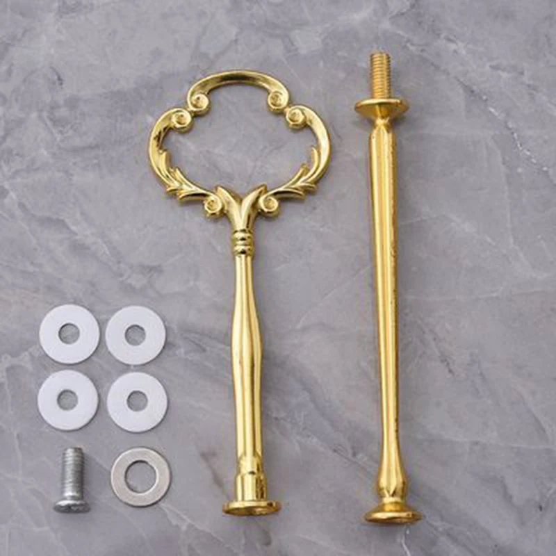 Gold Sunflower Type Fruit Cake Plate Stand Holder, Easy to Install and Disassemble, Perfect for Wedding Cake and Fruit Display