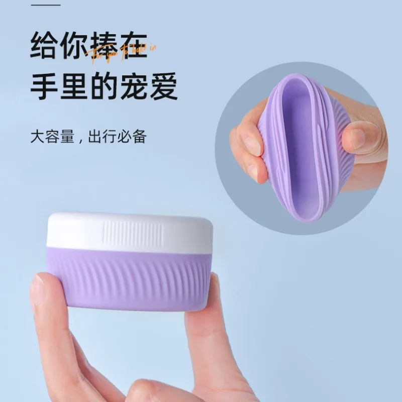 40 ml tragbare Silikon-Reisegläser mit Deckel, Toilettenartikel, Reisebehälter, nachfüllbarer Make-up-Behälter, Gesichtscreme, Creme, Puderetui