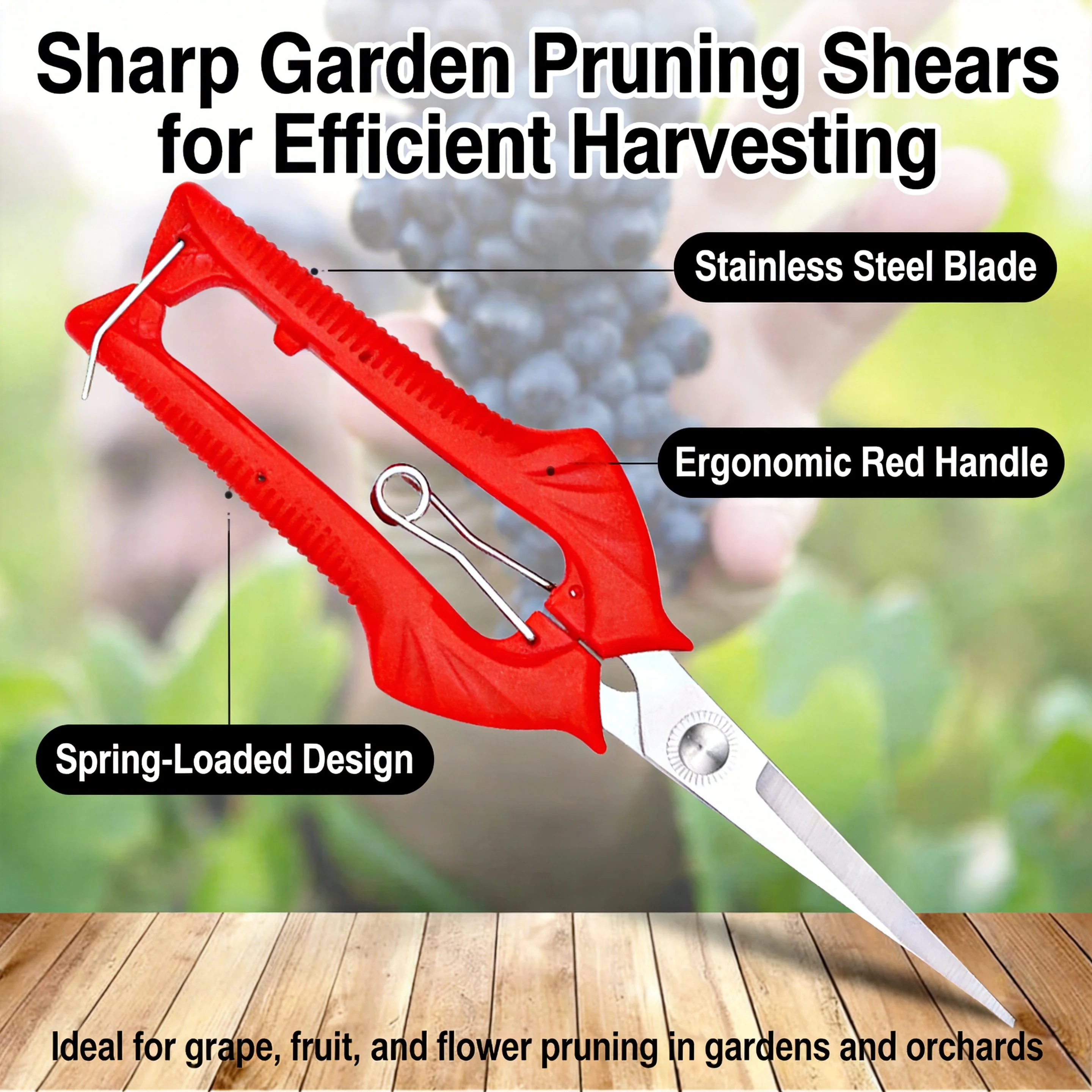 Gardening Hand Pruner Micro-Tip Pruning Snips – Precision Leaf Trimmer, Straight Florist Scissors for Plants