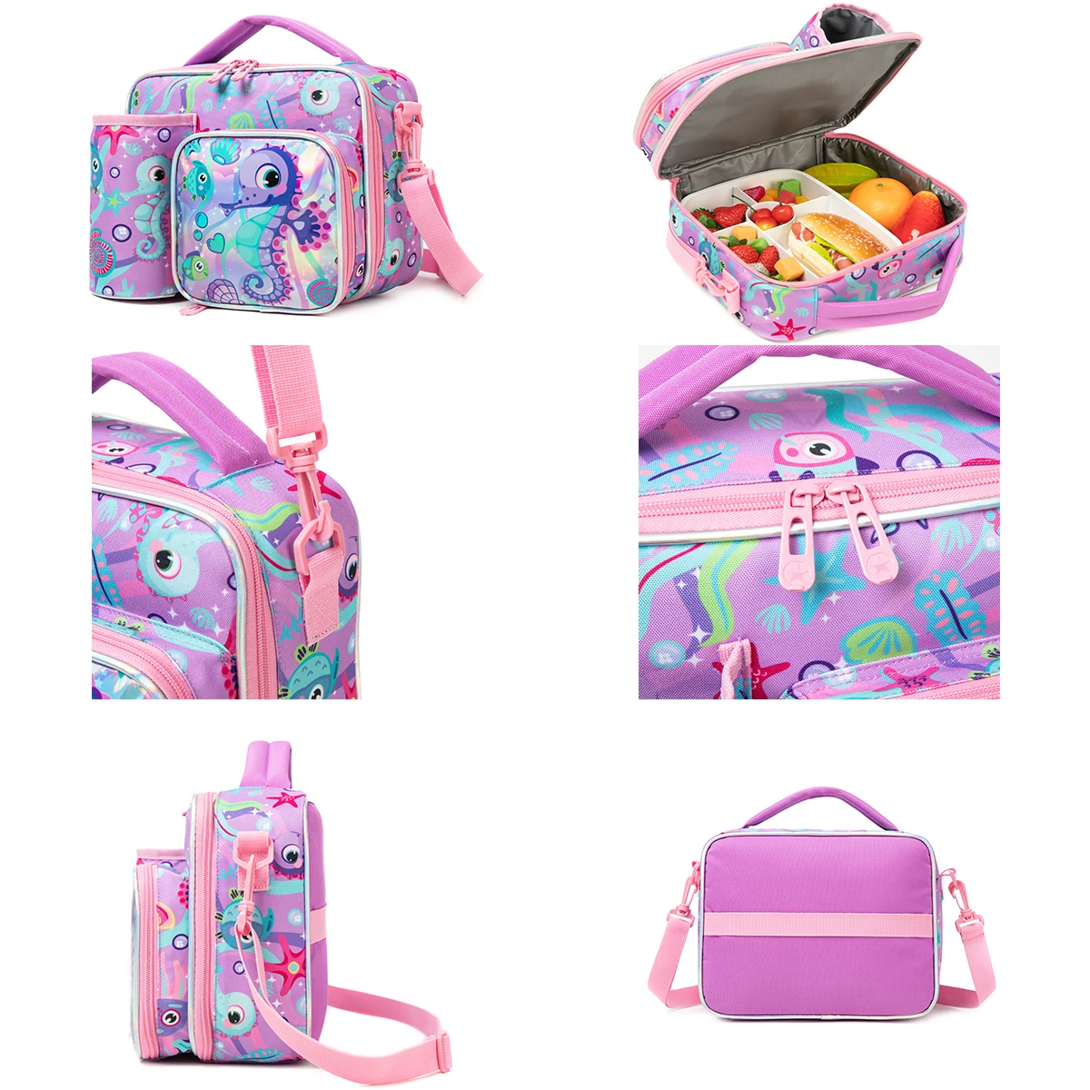 Cartoon Pattern Cooler Lunch Box Fresh Portable Insulated Oxford Lunch Bag Thermal Food Picnic Lunch Tote Bags For Girls Kids