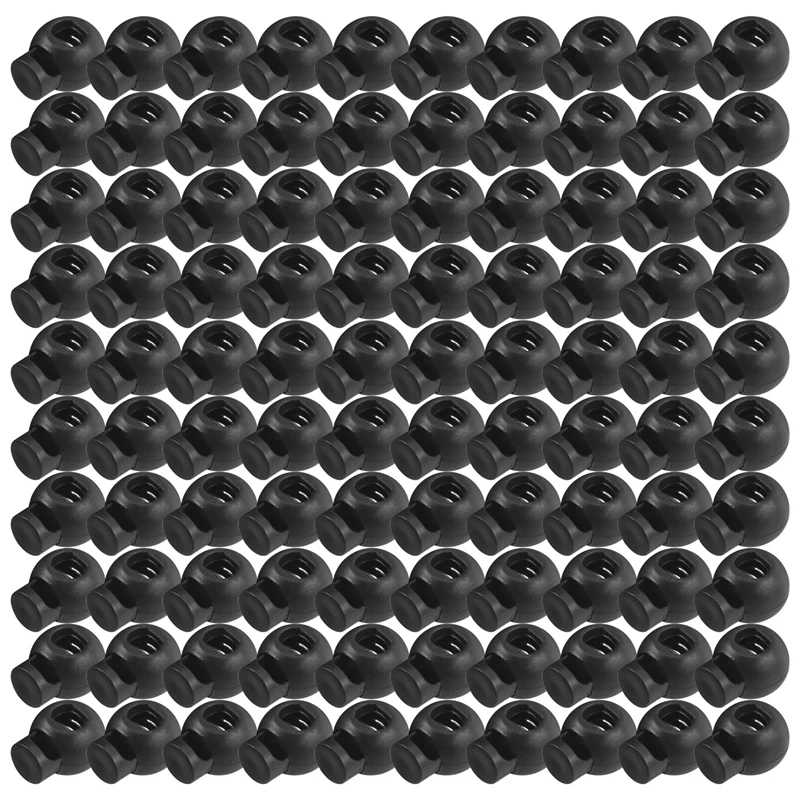 AA58 100 Piece Cord Stopper DIY Black Plastic Connector Cord Lock Stopper Switch Cover