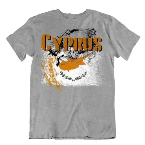 Cyprus flag Tshirt T-shirt Tee top city map Olive branches basic tricot textile