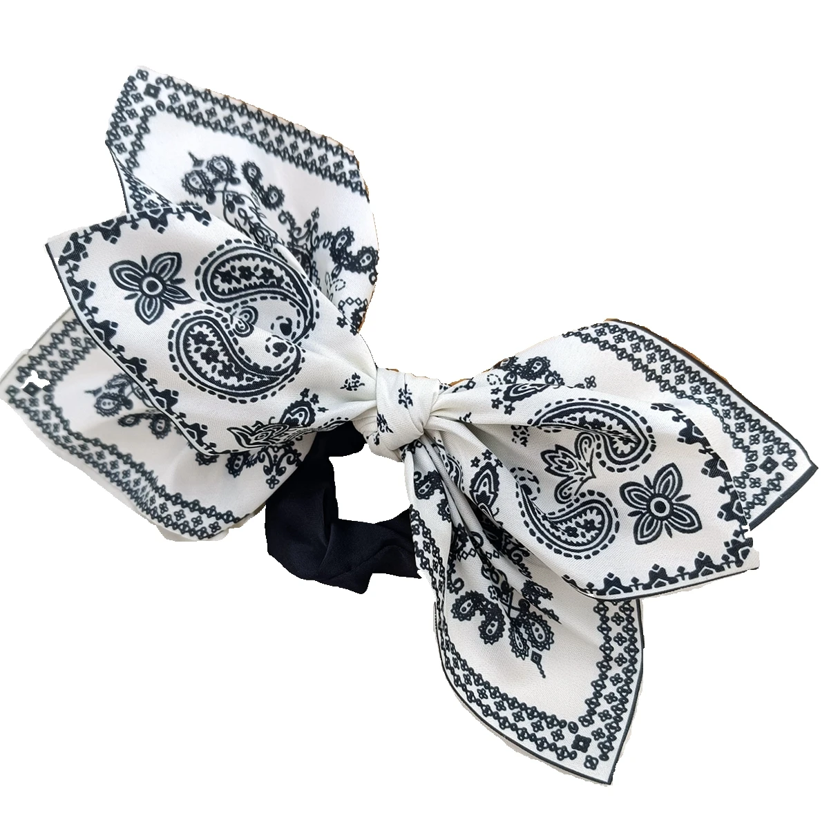 1/2 قطعة خمر طباعة كبيرة القوس Scrunchies مشبك شعر كليب ربطة القوس فيونكة الشعر حلقة مزدوجة الوجهين القرش كليب النساء غطاء الرأس اكسسوارات