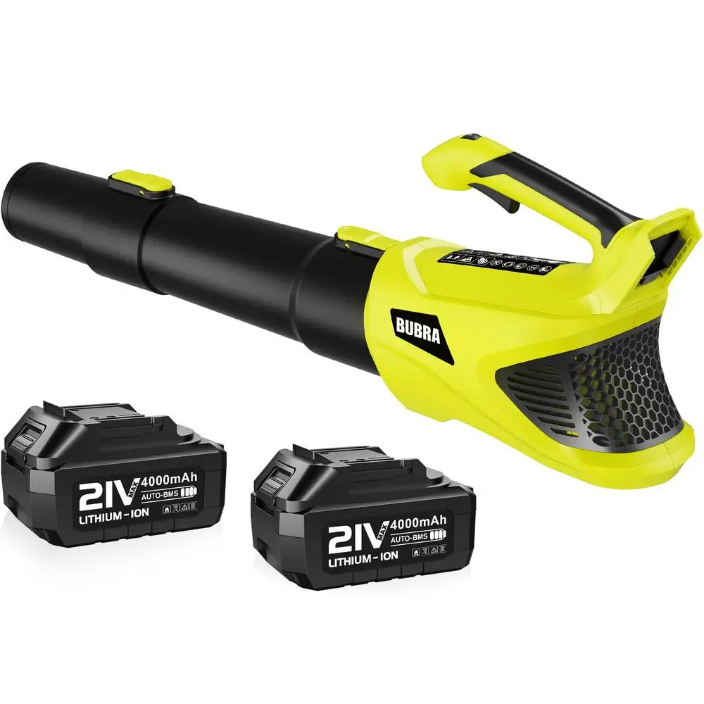 Cordless Leaf Blower 500CFM Airflow 2X4.0Ah Batteries Charger 5 Speed Modes Ergonomic Design