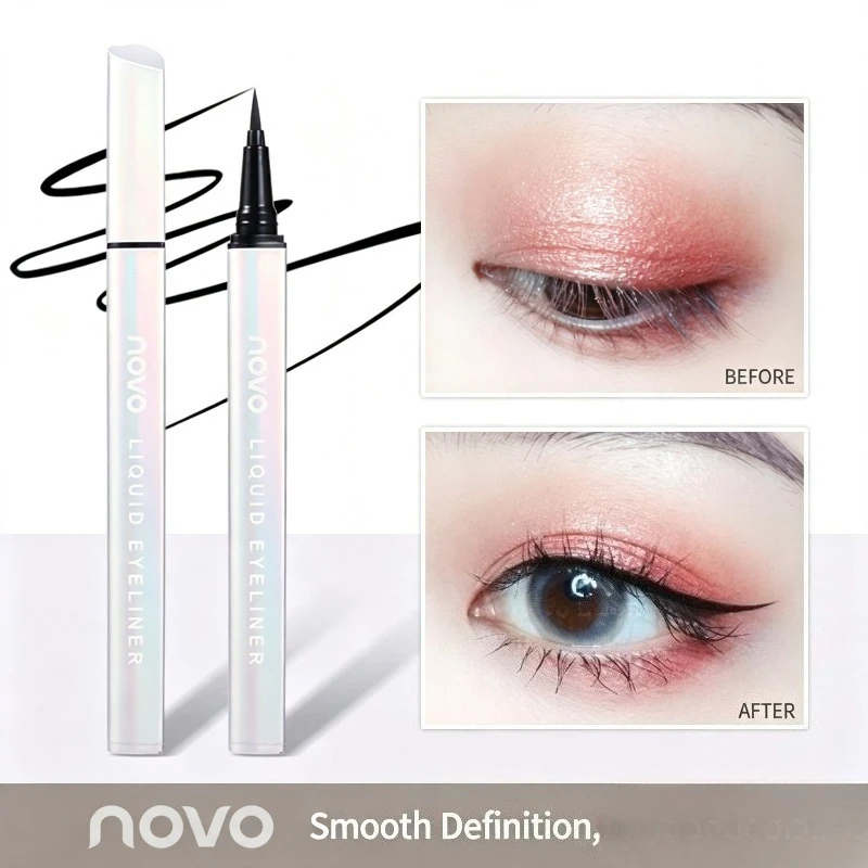 Novo Sparkling Eyeliner Pen Flows Freely, Lines Are Clear, Eyeliner Pen Outlines The Eyes in One Stroke, Enlarges The Eyes