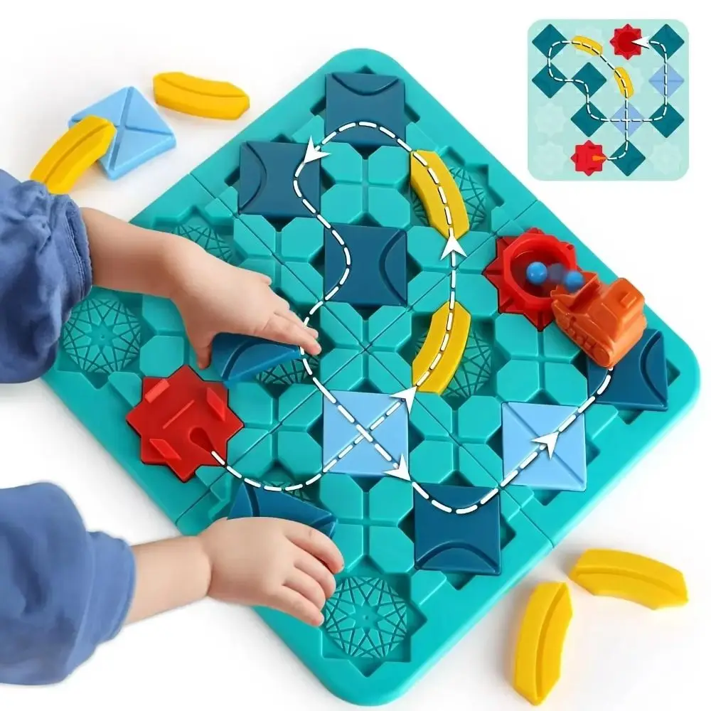 Jeux de construction de route logique en plastique, Puzzle interactif Montessori, jouets de réflexion sur piste de voiture, jouets éducatifs de Table colorés