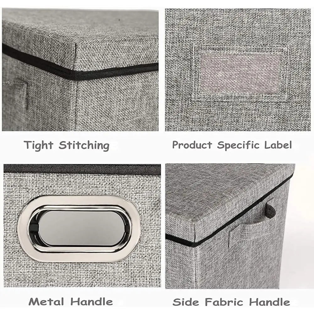 12-Inch Vinyl Record Storage Boxes With Lids And Handles, Stylish And Practical Lp Record Organizer For 100+ Single Records,