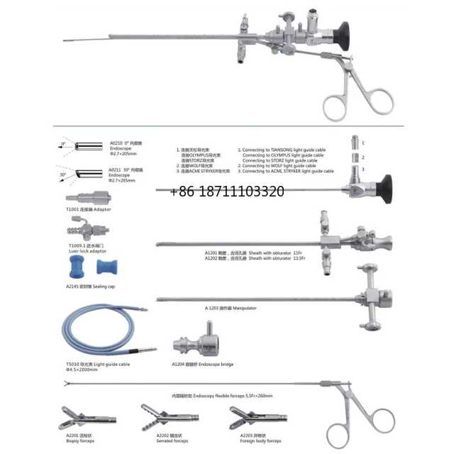 

Endoscope Professional Supplier Urology 0 Degree 30 Degree 205 mm Pediatric Urethral Cystoscopy Kit