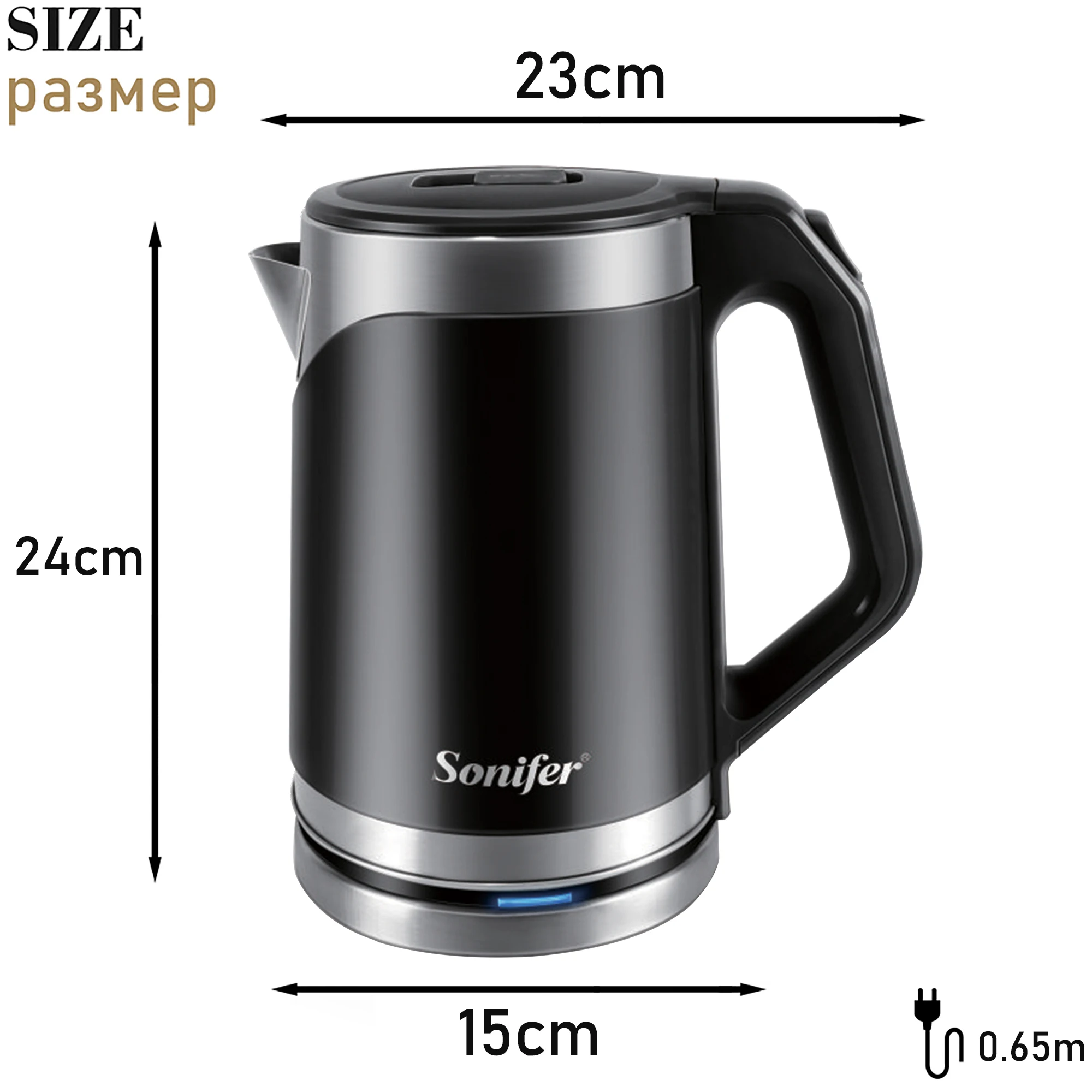 2L Electric Kettle Stainless Steel 1500W Household Kitchen Appliances Fast Heating Boiling TeaPot Pot 220V Sonifer