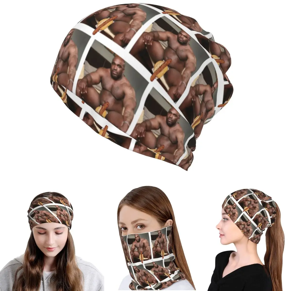 

Big Dick Black Guy Meme Barry Woodt Bandana Neck Cover Mask Scarf Multi-use Headband Beanies Hat for Men Women Adult All Season