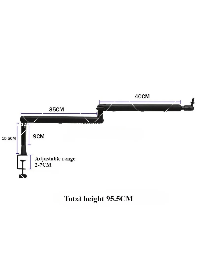 Desktop Mic Stand, Foldable Anti-Shock Cantilever Holder Mic Boom Arm