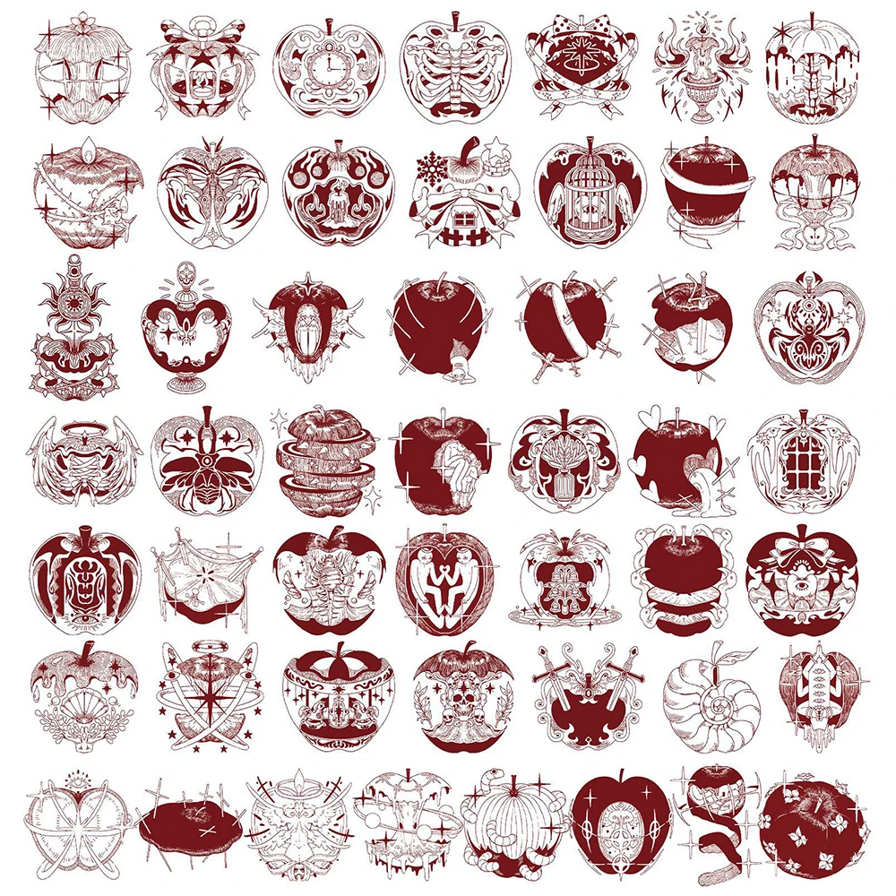 10/30/50 قطعة الفن الرجعية التفاح الأحمر ملصقات الإبداعية لطيف شفاف شارات الحيوانات الأليفة Skatals بها بنفسك سكيت محمول الأمتعة الكتابة على الجدران ملصق لعبة