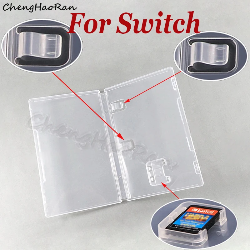 ChengHaoRan 1 قطعة صندوق تخزين بطاقة الألعاب الشفافة نينتندو سويتش بطاقة الألعاب غطاء حماية شفاف