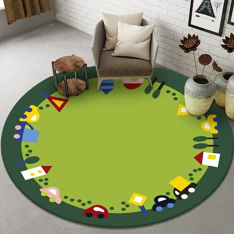 Fruit Kiwi Tomato Print Round Floor Mat Home Decor Game Room Chair Anti-Slip Carpet Bedroom Living Room Floor Mat