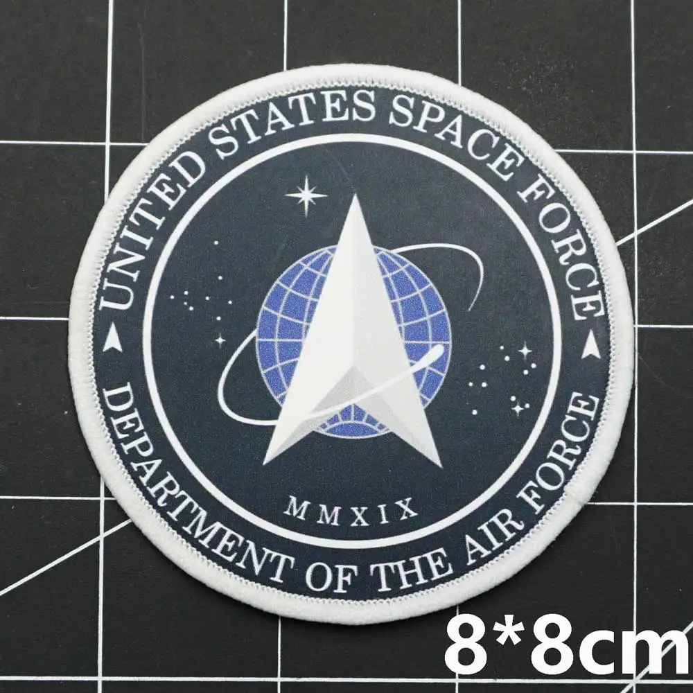 미국 우주군 프린트 패치 전술 배지 암밴드, 후크 및 루프 백, 의류 조끼 배낭 장식