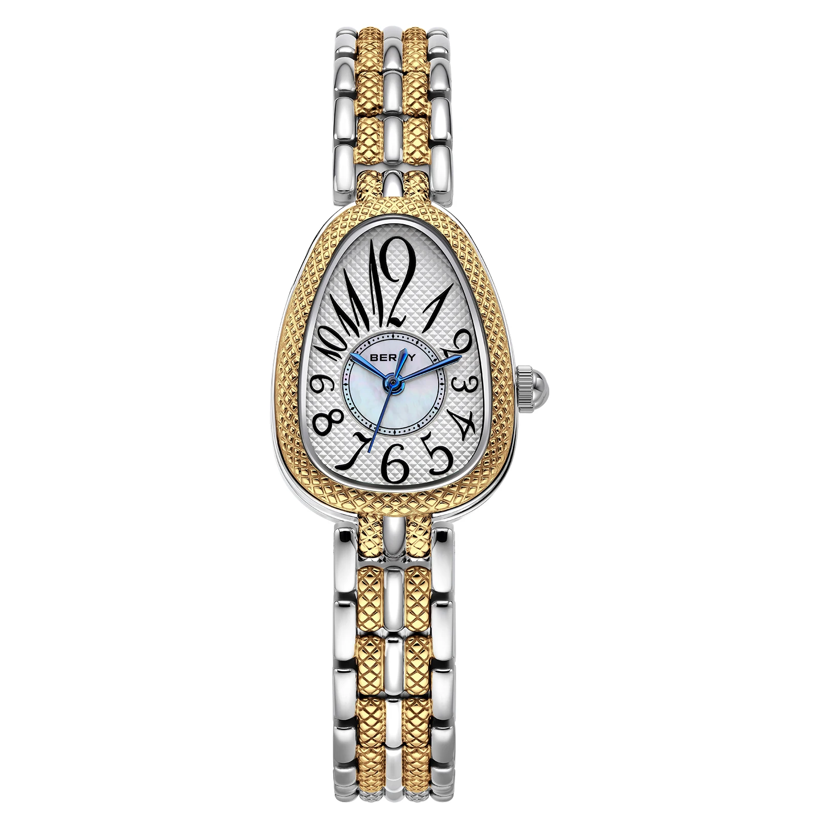 BERNY New Women Snake-shaped Quartz Watch Stainless Steel Fashion Silver Gold Jewelry Bracelet Wristwatch Ladies Luxury Watches