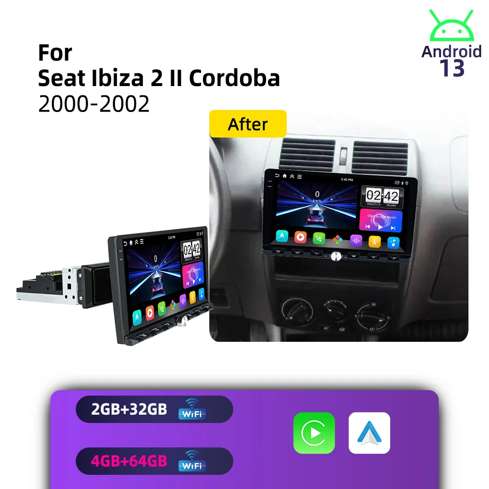 Car Multimedia for Seat Ibiza 2 II Cordoba 2000-2002 Android 1Din Car Stereo Autoradio Radio 9