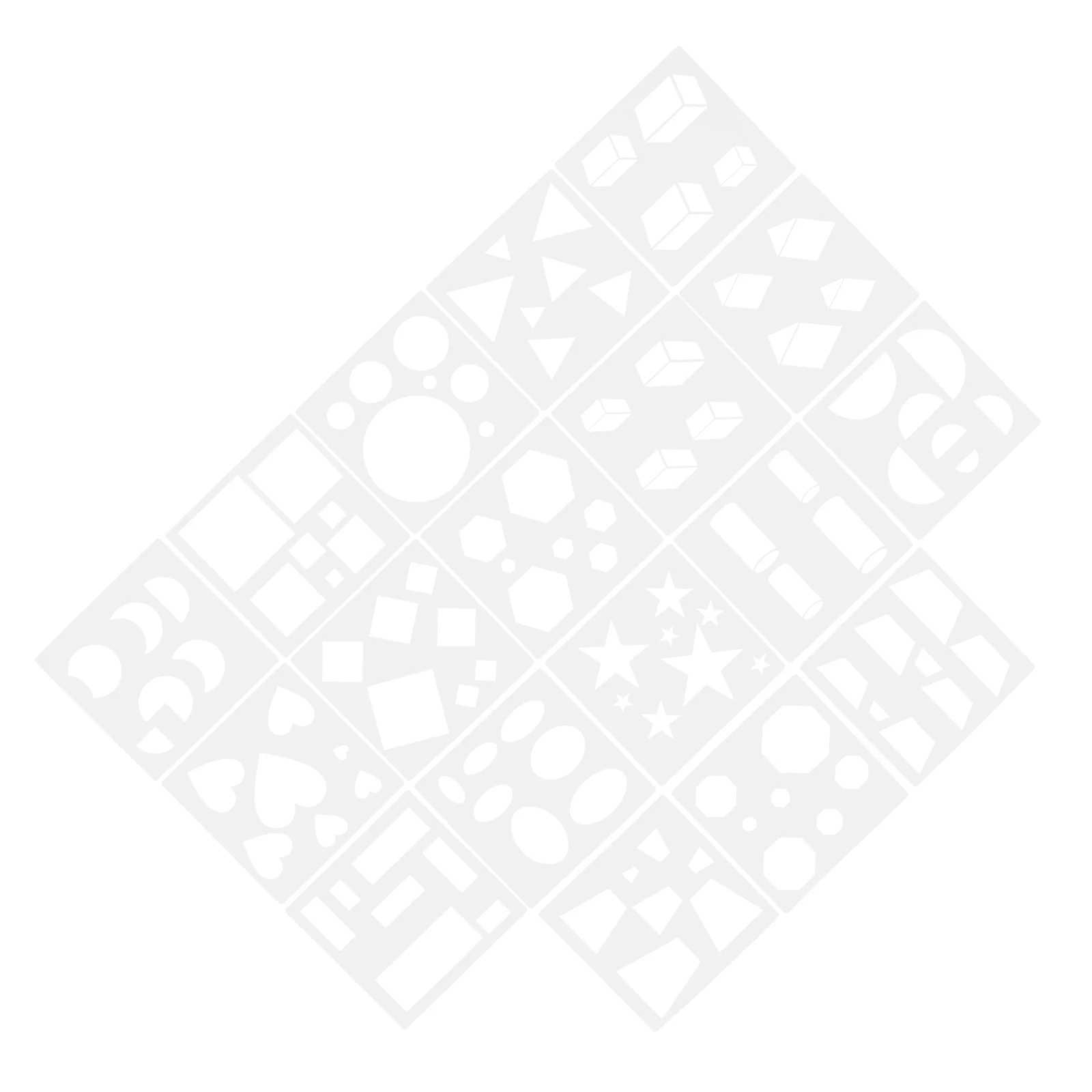 

18pcs Drawing Stencil Templates Kids Craft Reusable Plastic Painting Mold Shape Tracing Supplies Scrapbooking
