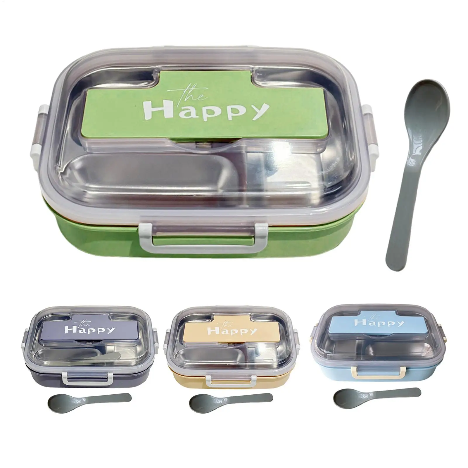 

Portable Lunch Box Stainless Steel Divided Bento Box with Tableware for Adults Kids Students Leakproof Food Storage Containers