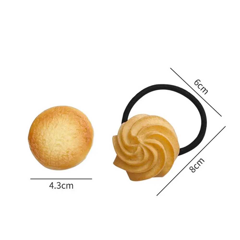 Fashion Elegant Butter Cookies Cookies Shaped Barrette Headwear Hair Ties Korean Style Cookie Hair Rings Hair Ropes