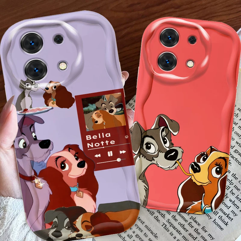 Disney Lady And The Tramp For Xiaomi Redmi Note 13 12 12S 11S 11 10 9 8 10A 9C 9T Pro Plus 5G Wave Oil Back Phone Case