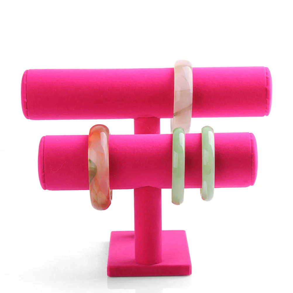 

Bracelet Holder Detachable Two Tier Rack Simple Stand Jewelry Storage Display For Home Shop Use Rosy Bangle Sturdy Space