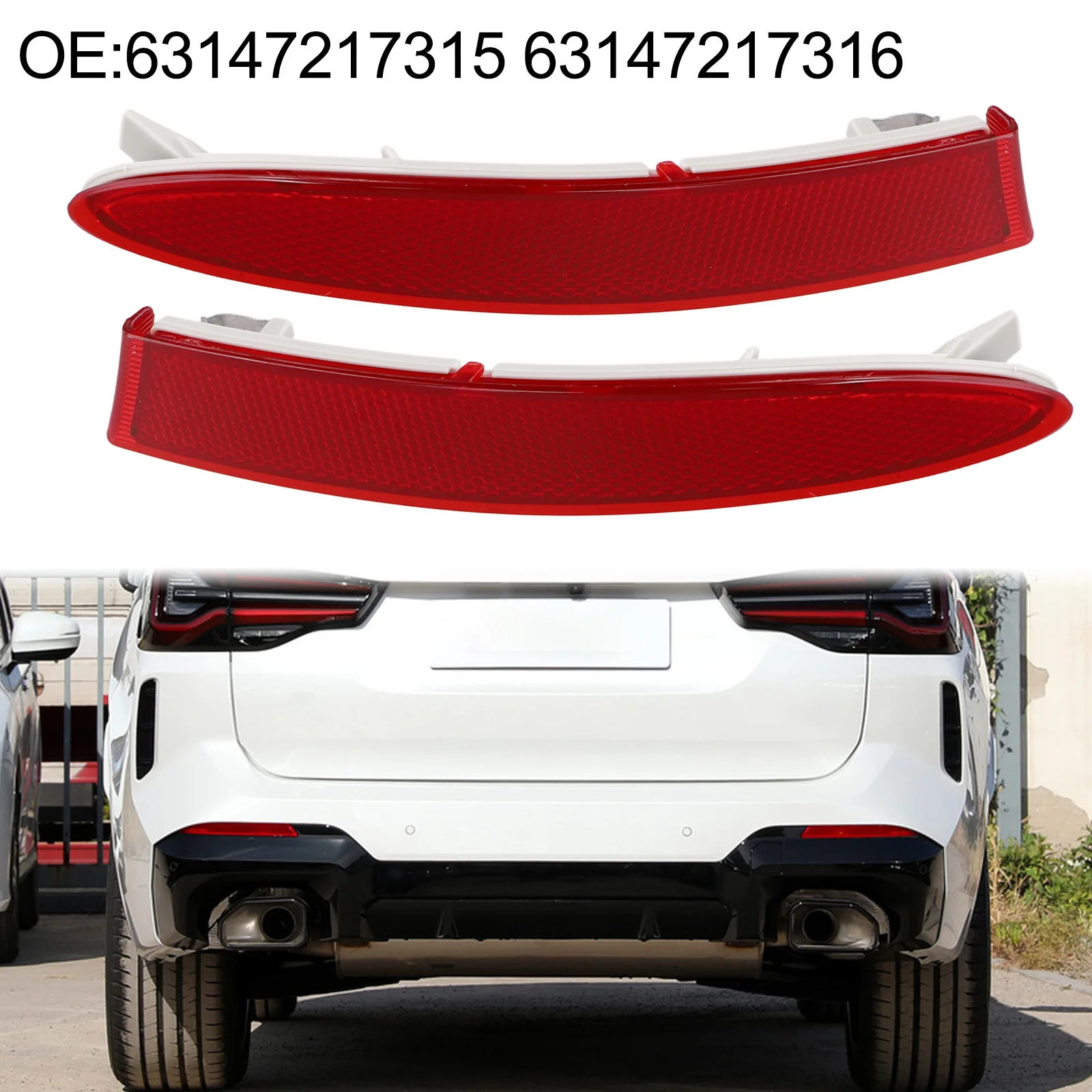 

Pair Rear Bumper Reflector Set/Kit For BMW X3 2011-2017 63147217315 63147217316 Replace Car Accessories