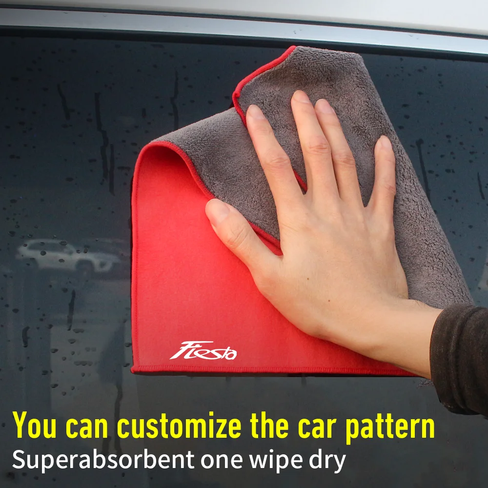 Car Cleaning Handdoek Car Cleaning Cloth Coral Fleece Car Drogen Handdoek Zeem Leer Voor Ford EDGE ESCAPE Fiesta FIGO ECOSPORT