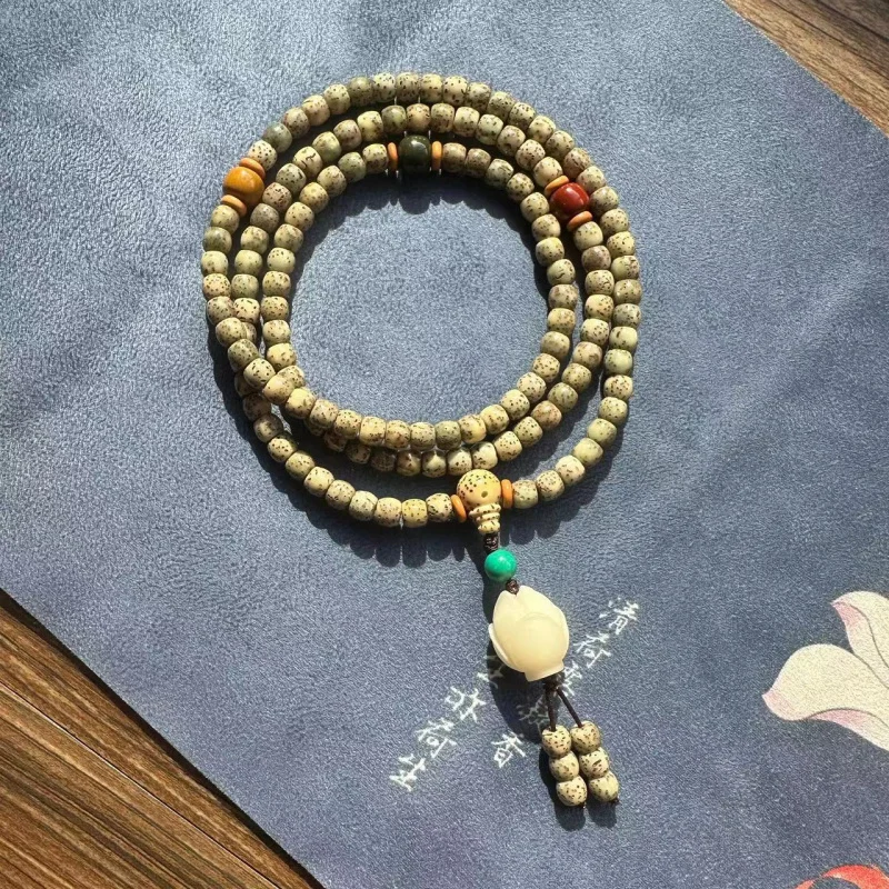 

【Yin Leather Stone Jade Material】Hainan Xingyue Bodhi Beads108Bodhi Seed Beads Bracelet Multi-Circle Bracelet Necklace