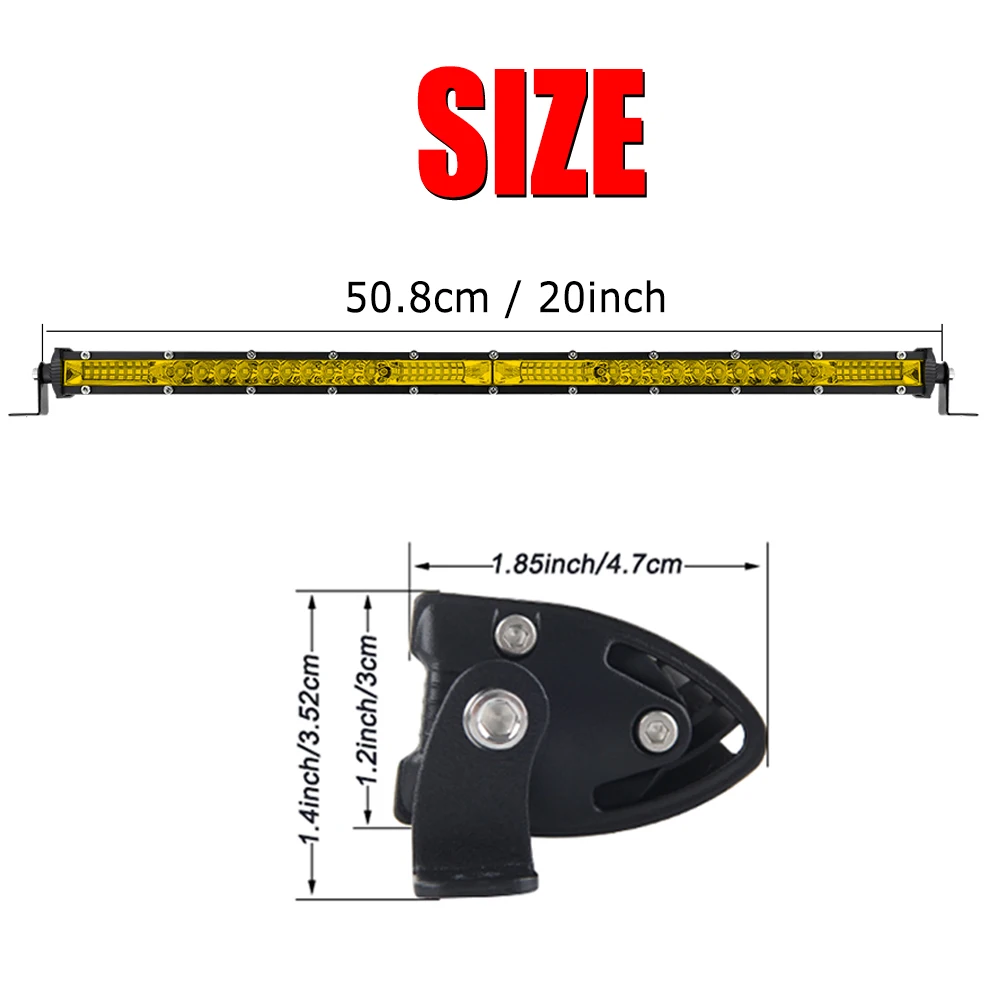Lampu LED Bar Baris Tunggal Co - Led Work Light Bar 12 Inch Offroad ulasan dan harga