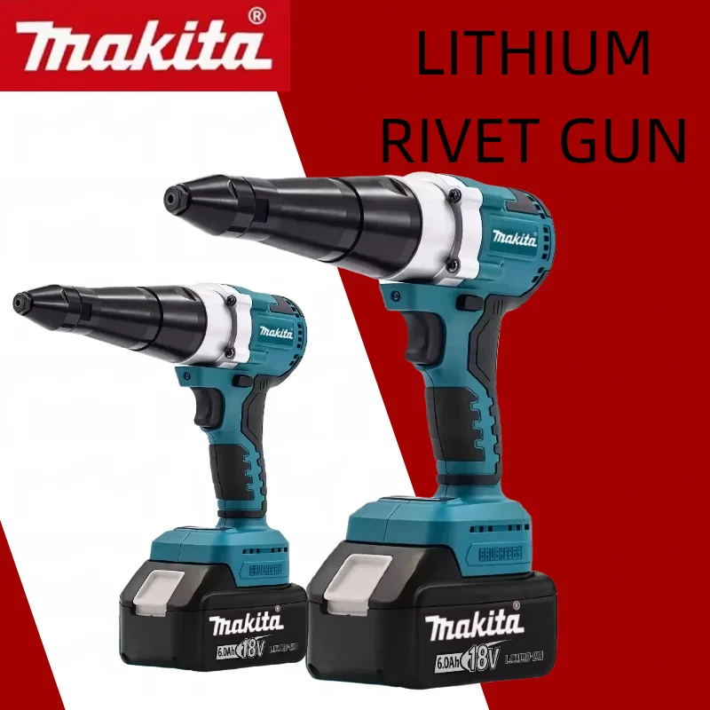 

Бесщеточный электрический заклепочник Makita с LED-подсветкой, беспроводной, многофункциональный, автоматический инструмент для установки заклепочных гаек, для аккумуляторов 18В/20В