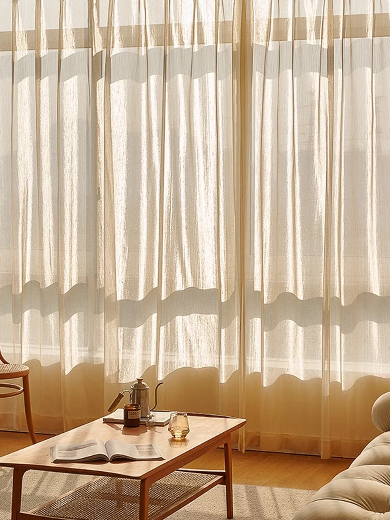 French Fantasy Gold-plated Gauze Curtain, Light-transmitting, Bedroom, Living Room, High-end Light Luxury Curtain, Window Screen