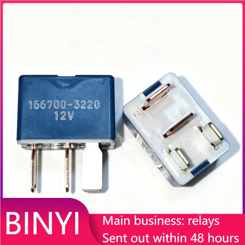 4 Pin 12VDC Small Auto Relay 156700-3220 Single Pole Normally Open Vehicle Electromagnetic Replacement Relay