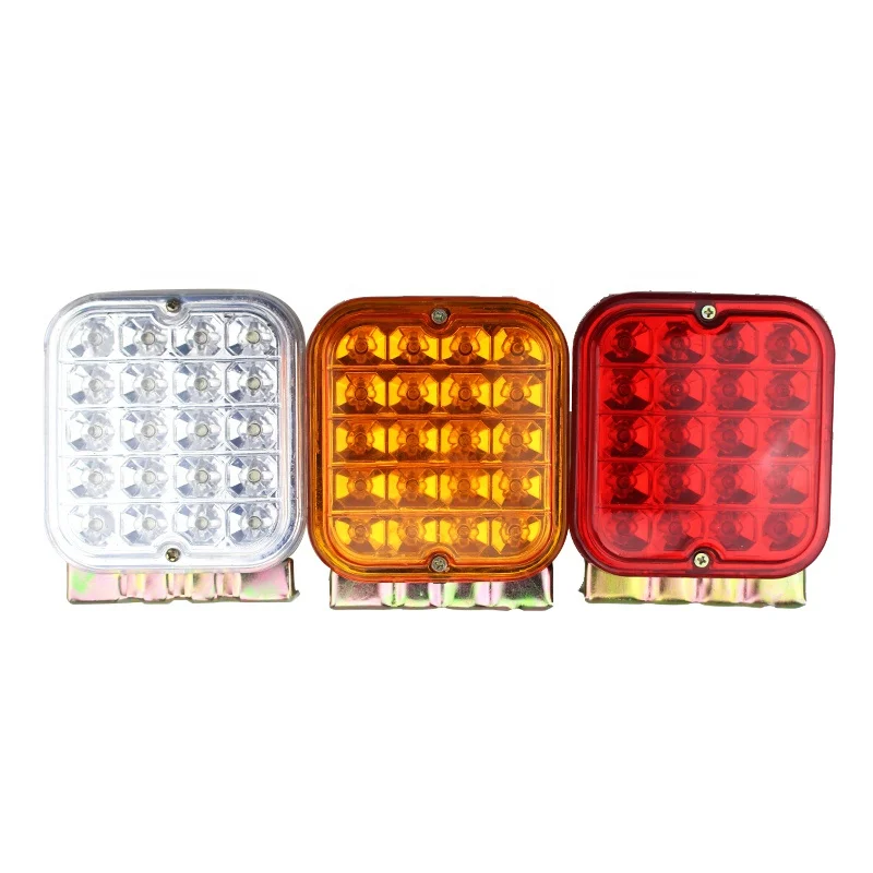 12V-24V 20 LED Trailer Side Light with Metal Frame Holder White-Red-Amber for Vehicle Ship Truck