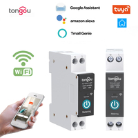 Tuya Metering WiFi Smart Switch Circuit Breaker Wireless Remote Control Switch 1P 63A Din Rail For Smart Home By APP TONGOU