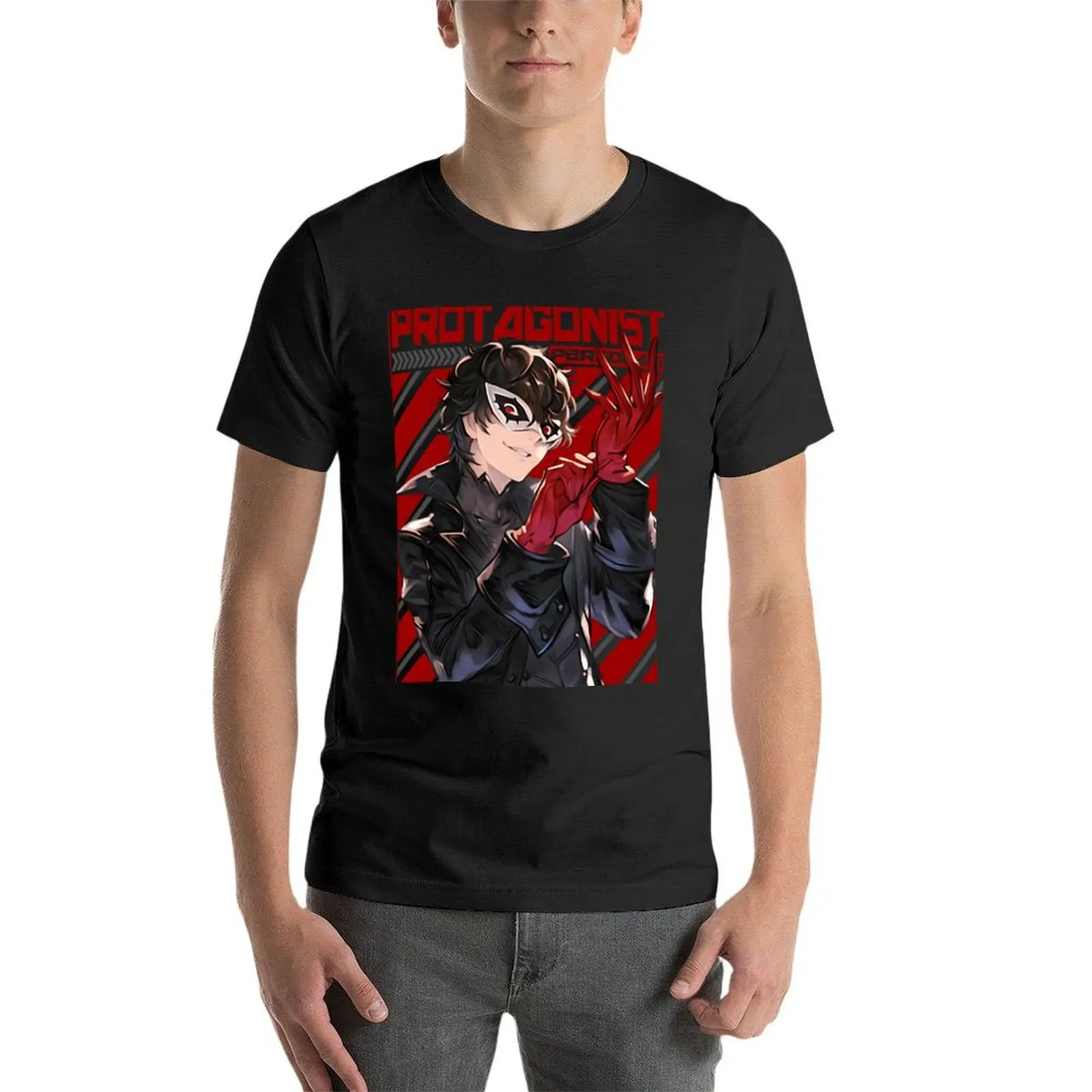 PERSONA 5-Camiseta táctil de acabado para hombre, camisetas de peso pesado, sudor