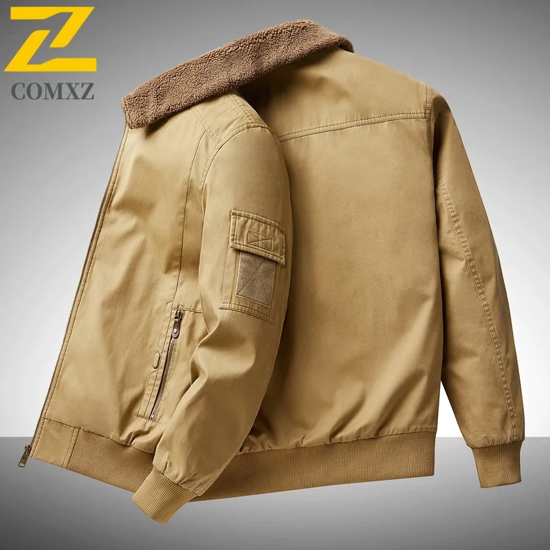 Comxz jaqueta masculina acolchoada estilo americano, parka à prova de frio, gola alta, estilo rua urbano, leve, inverno, novo agasalho