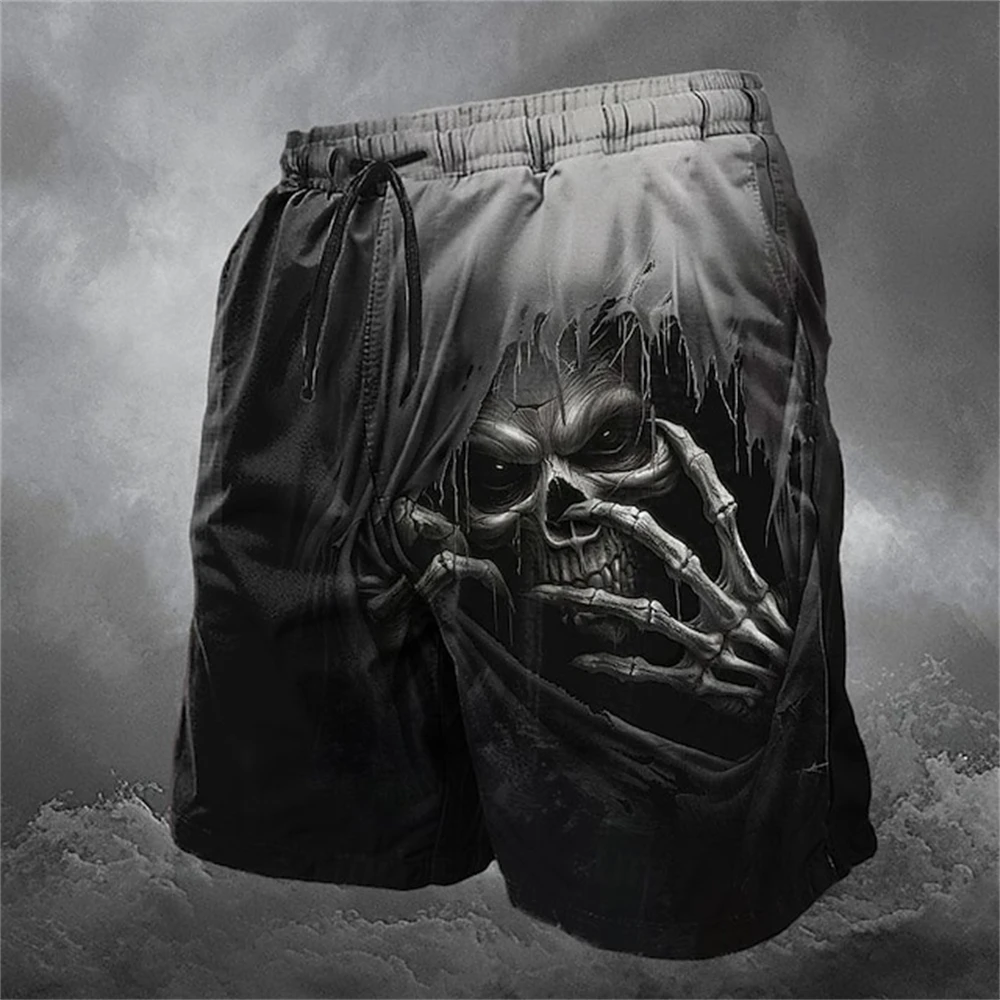 Lustige Schädel drucken Herren Shorts Sommer Strand Surfen Bades horts für Männer laufen Trunks Shorts lässige Kordel zug mit Taschen Hosen