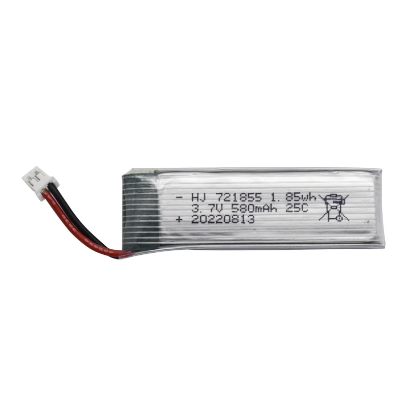 1S 3.7V 580mAh Lipo Battery Charger Set For RC Helicopter Drone Spare Parts 721855 With 2.00mm Plug 3.7V Battery