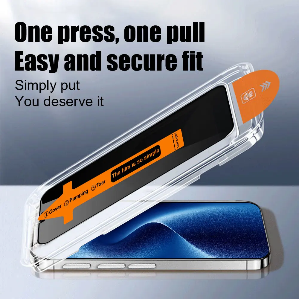 90Pcs Anti-Spy Tempered Glass For iPhone 17 16 Plus 16E Air 15 14 13 12 Pro Max Privacy Phone Screen Protector Dust Free Cabin