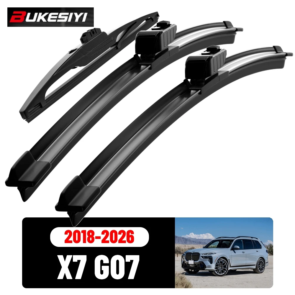 Front & Rear Wiper Blades Set For BMW X7 G07 2018-2026 2019 2020 2021 2022 2023 Silent Windscreen Wipers Accessories 26
