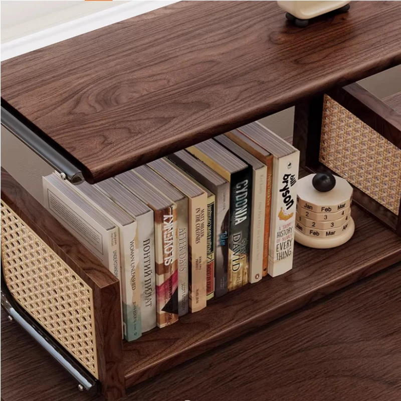 

Black Walnut Display Shelf for Tea Mugs Vintage Storage Cabinet Rustic Coffee Station Organizer Multi-layer Snack Storage Rack