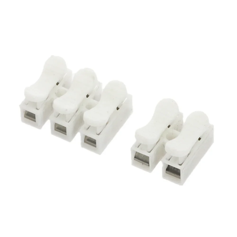 1pcs/10Pcs CH-2 CH-3 Spring Wire Quick Connector 2P 3P Electrical Crimp Terminals Block Splice Cable Clamp Easy Fit Led Strip