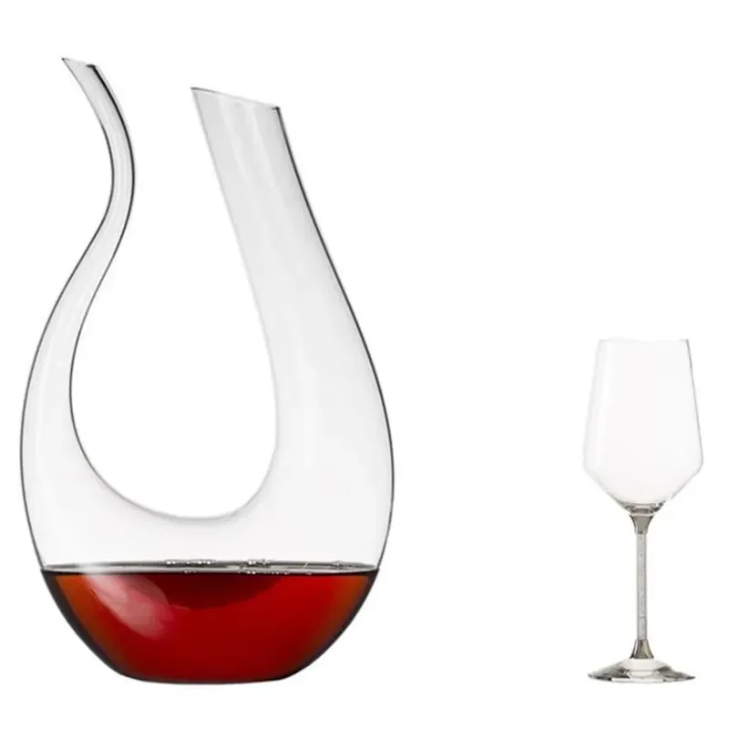 Elegant Crystal Glass Wine Decanter Set With 2 Matching Goblets Premium Clear Bottle For Red White Wine Home Bar Party Gift